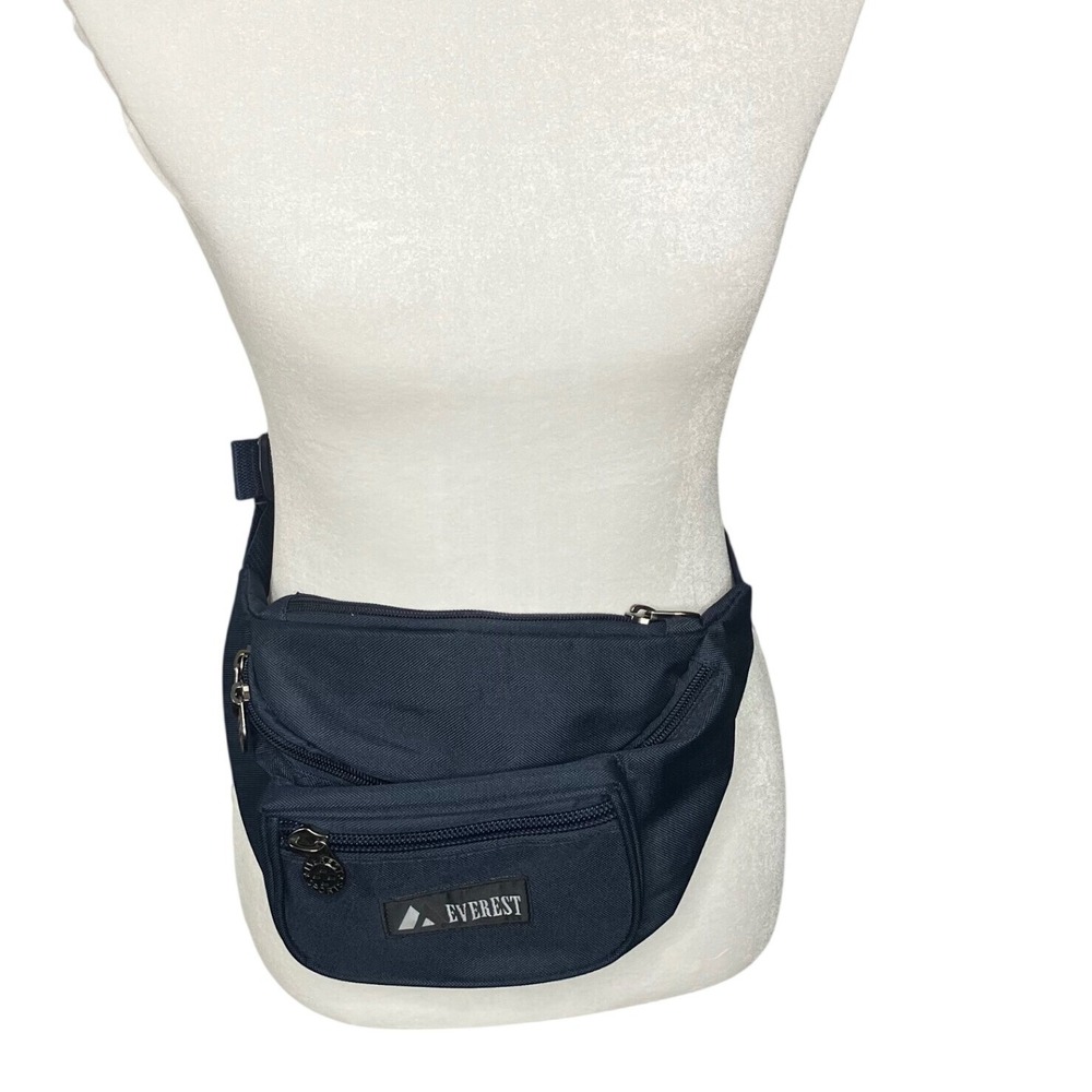 Everest Fanny Pack Navy Blue Unisex Hiking Outdoors Waist Bum Bag Gorp Sports